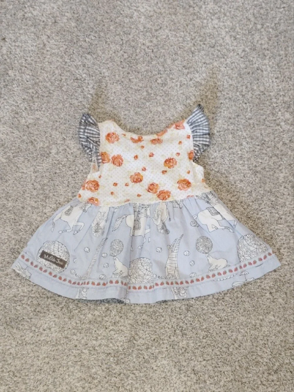 Matilda Jane White, Light Blue & Peach Floral Carousel Dress